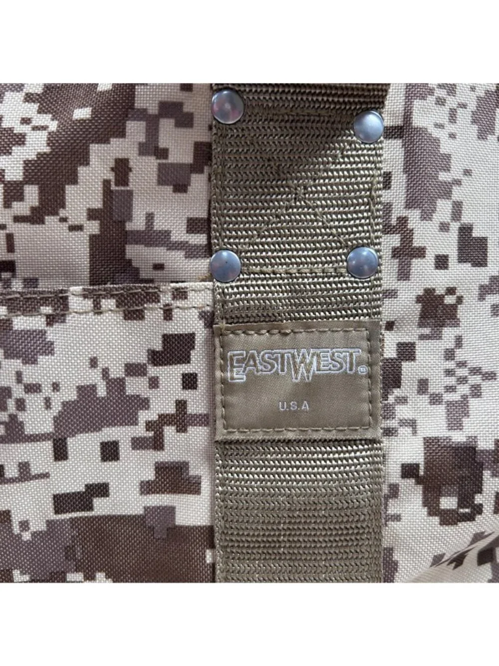 Digital Desert Camouflage Duffel Bag Lightweight Canvas Brown Beige